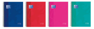 Oxford Europeanbook 10 Cuaderno Espiral Formato A4+ Cuadriculado 5x5mm - 150 Hojas - Tapa Extradura acabado Brillante - 10 Bandas de Color - Colores Surtidos