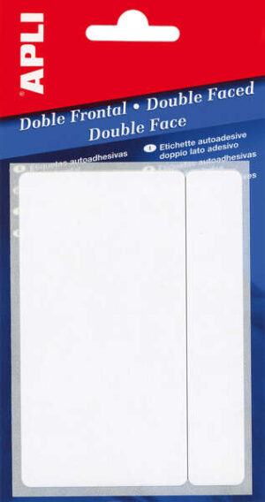 Apli Etiquetas Doble Frontal Blancas 53.0 x 82.0mm