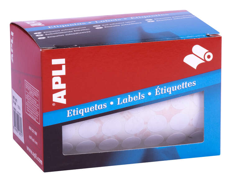 Apli Rollo Etiquetas Blancas Permanentes Ø 13.0mm