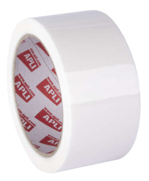 Apli Precinto Estandar sin Ruido Pp Acrilico - Medida 48mm x 66m - Grosor 28µm" - Adhesivo de Alta Calidad - Blanco