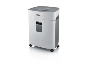 Dahle PaperSAFE 260 Destructora de Papel Manual Corte en Particulas P-4 - Destruye hasta 12 Hojas - Papelera de 25L - Con Ruedas - Apta para Papel, Tarjetas, Cd´s - Color Gris