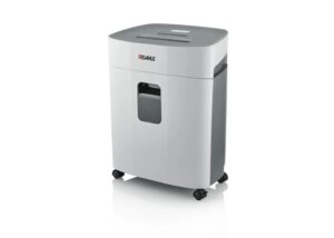 Dahle PaperSAFE 380 Destructora de Papel Manual Corte en Particulas P-4 - Destruye hasta 15 Hojas - Papelera de 25L - Con Ruedas - Apta para Papel, Tarjetas, Cd´s - Color Gris