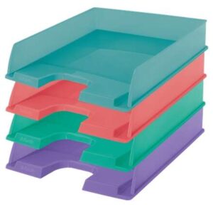 Esselte Colour'Breeze Bandejas Portadocumentos - Formato Vertical A4 - Espacio para Etiqueta Identificativa - Colores Surtidos