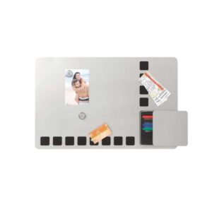 Nobo Pizarra Combinada Magnetica con Cuadriculas de Espuma para Fijar Notas 610x390mm - Incluye 4 Rotuladores, 2 Imanes y Borrador - Almacenamiento para Rotuladores y Borrador
