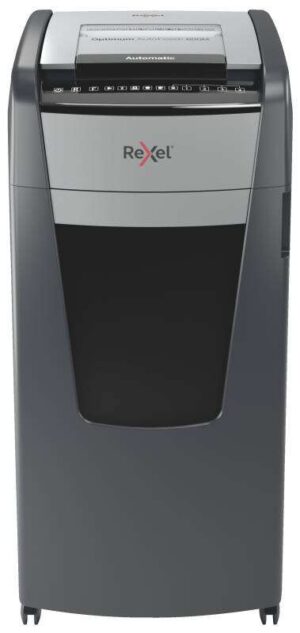 Rexel Optimum Autofeed 600M Destructora Automatica de Microcorte - Alimentacion Automatica de Hasta 600 Hojas - Nivel de Ruido Ultra Silencioso - Color Negro