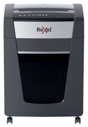 Rexel Momentum P420+ Destructora de Papel Manual Corte en Particulas P-4 - Destruye 20 Hojas a la Vez - Sin Atascos - Color Gris/Plata