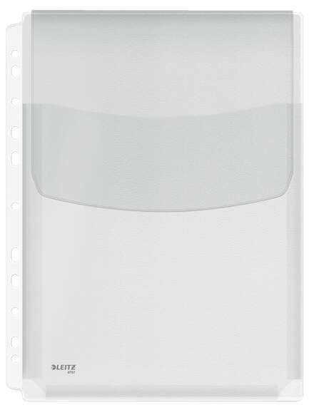 Leitz Pack de 5 Fundas Fuelle con Solapa A4 Multitaladro 11 - Capacidad 200 Hojas - Fabricada en PVC de 170 Micras - Expansibles hasta 20mm - Textura Lisa