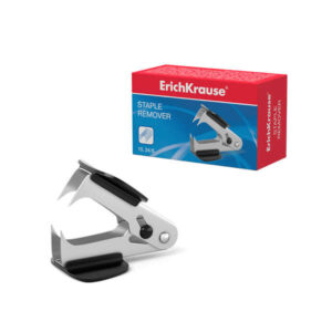 Erichkrause Quitagrapas con Cierre de Seguridad - Plastico Resistente a Golpes - Mecanismo de Acero Galvanizado - Tope Incorporado - Color Negro