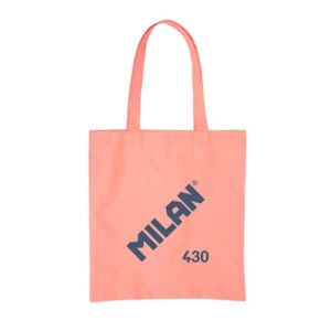 Milan Coleccion 430 Tote Bag Bolsa de Tela - Tamaño  50x38x41cm - Asa Larga 27cm - Tejido 'ripstop' - Color Rosa