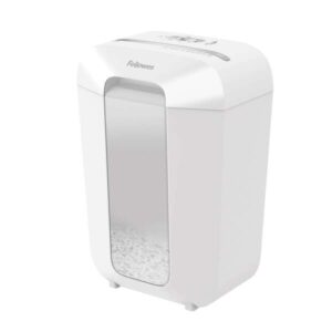 Fellowes LX70 Destructora de Papel Manual Corte en Particulas P-4 - Destruye hasta 11 Hojas - Bloqueo de Seguridad - Capacidad de la Papelera de 18L - Color Blanco
