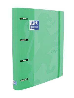 Oxford Touch A4+ Europeanbinder - Tapa Extradura Resistente - Lomo de 45mm - Anillas 4Dx35mm - Recambio 5x5 - Color Menta