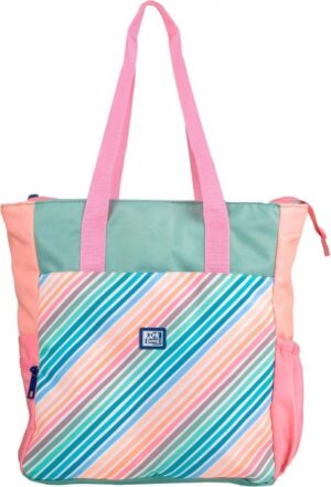Oxford Colorblock Tote Bag Convertible 2 en 1 - Capacidad de 30L - Para Usar como Bolso de Mano o Mochila - Compartimento Acolchado - Bolsillos Laterales - Poliester Reciclado RPET