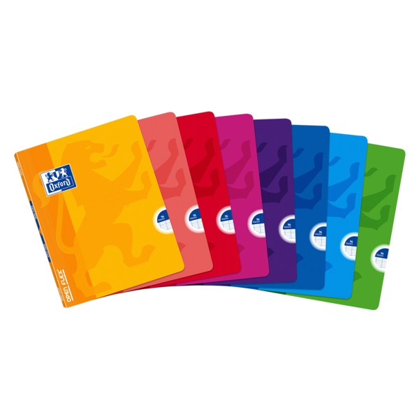Oxford School Classic Openflex Libreta Grapada A5+ 48 Hojas Pautado 3.5 con Margen - Tapa de Plastico Translucido - Ideal para Estudiantes - Colores Surtidos