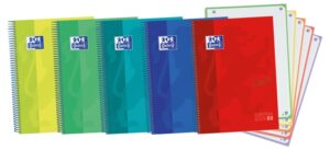 Oxford School Touch A4+ Europeanbook - Tapa Extradura Resistente - 120 Hojas de Colores Vivos - Cuadricula 5x5
