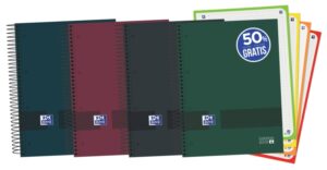 Oxford & You Cuaderno A5+ Tapa Extradura Europeanbook - 120 Hojas - Cuadricula 5x5 - Colores Surtidos