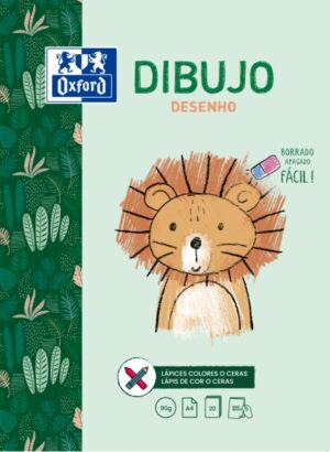 Oxford Dibujo Infantil/Ocio - Bloc Encolado A4 - Tapa Blanda/Contratapa Rigida - 20 Hojas 90gr