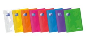 Oxford Easybook A4 Libreta Grapada - Tapa de Plastico Resistente - 48 Hojas con Margen - Cuadricula 4x4 - Colores Surtidos
