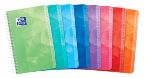 Oxford Lagoon Indice Alfabetico Espiral 50 Hojas Cuadricula 5x5 - Tamaño 11x17cm - Tapa de Plastico Resistente - Organiza tus Documentos Facilmente - Colores Surtidos