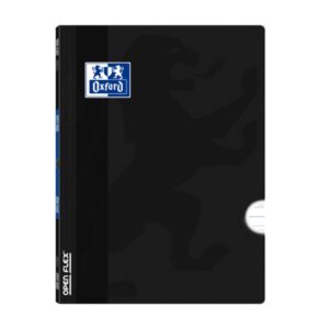 Oxford Libreta Grapada Openflex A4 - Tapa de Plastico Resistente - Grapada para Mayor Durabilidad - Pauta 3.5 con Margen para Escribir Ordenadamente - 48 Hojas de Alta Calidad - Color Negro