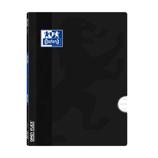 Oxford Libreta Grapada Openflex A4 - Tapa de Plastico Resistente - Grapada para Mayor Durabilidad - Pauta 3.5 con Margen para Escribir Ordenadamente - 48 Hojas de Alta Calidad - Color Negro