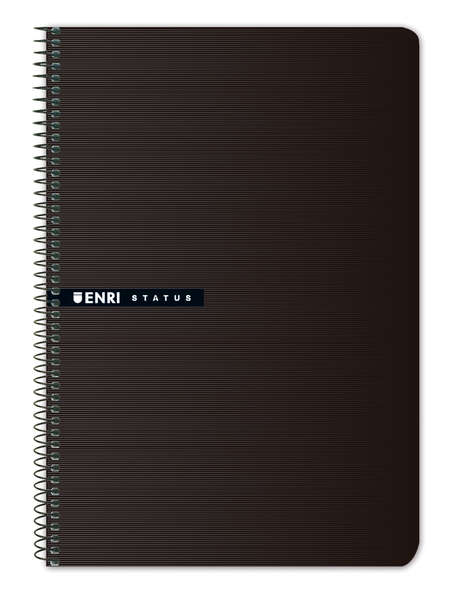 Enri Status Fº Tapa Dura Cuaderno Espiral 4x4 - 100 Hojas - Color Negro