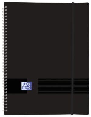 Oxford Live & Go A4 Carpeta de Fundas - Tapa de Plastico Opaco - Espiral 30 Fundas - Color Negro
