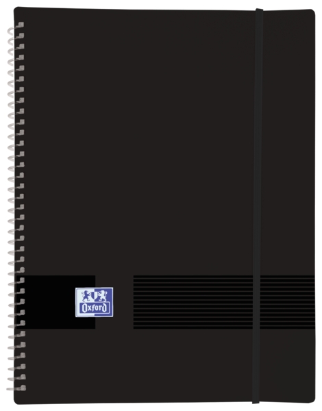 Oxford Live & Go A4 Carpeta de Fundas - Tapa de Plastico Opaco - Espiral 30 Fundas - Color Negro