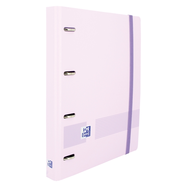Oxford Live & Go A4+ Polyfoam Europeanbinder - Lomo de 45mm - Anillas de 4Dx35mm - Recambio 5x5 - Color Malva Pastel