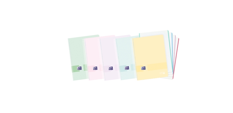 Oxford Live & Go A6+ Europeanbook - Tapa de Plastico Resistente - Cuaderno con 120 Hojas - Formato A6+ - Cuadricula 5x5 - Colores Surtidos