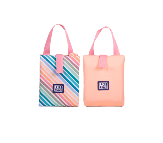 Oxford Porta Alimentos Reutilizable con Asa Colorblock - Poliester Reciclado RPET - Libre de Bpa - Conveniente y Ecologico