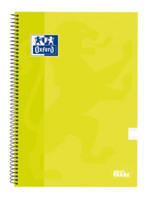 Oxford School Classic Cuaderno Espiral Tapa Extradura Write&Erase - Folio Pauta 2.5mm - 80 Hojas - Color Lima