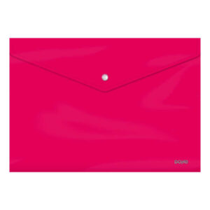 Dohe Sobre Portadocumentos Folio - Cierre de Broche - Polipropileno Cristal Opaco 200 Micras - Color Fucsia