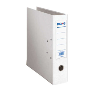 Dohe Archivador de Palanca Tamaño A4 - Lomo Ancho 70mm - Ollao, Rado y Tarjetero en el Lomo - Carton Forrado con Polipropileno - Cantoneras Metalicas - Color Blanco