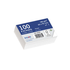 Dohe Pack de 100 Fichas de Cartulina 180gr Offset - Color Blanco