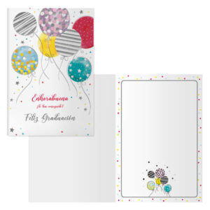 Dohe Pack de 6 Tarjetas de Felicitacion de Graduacion - 11.5x17cm - Impresion a Todo Color - Estampaciones con Pelicula de Color - Estampacion en Seco - Papel Offset Blanco de 300gr - Incluye Sobre de Color