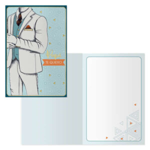 Dohe Pack de 6 Tarjetas de Felicitacion Dia del Padre - 11.5x17cm - Impresion a Todo Color - Estampaciones con Pelicula de Color - Estampacion en Seco - Papel Offset Blanco de 300gr - Incluye Sobre de Color