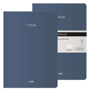 Dohe Officer Cuaderno Notebook A4 40 Hojas Lisas - Papel Ahuesado 90 g/m2 - Tapa en Cartulina 300g/m2 - Color Azul