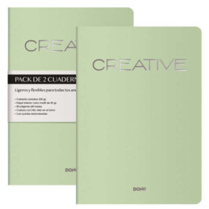Dohe Creative Cuaderno Notebook A4 40 Hojas Lisas - Papel Ahuesado 90 g/m2 - Tapa en Cartulina 300g/m2 - Color Verde