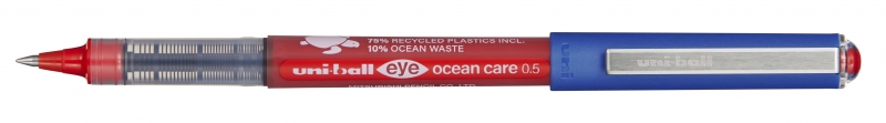 Uni-ball Eye Ocean Care UB-150ROP Boligrafo de Tinta Liquida - Punta de Bola 0.5mm - Tinta Resistente al Agua y Luz - Color Rojo