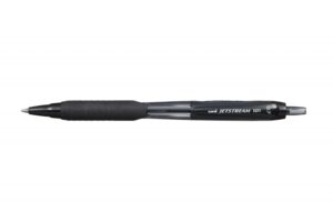 Uni-ball JetStream 101 Boligrafo de Tinta - Punta Bola 0.7mm - Trazo 0.35mm aprox. - Tinta de Secado Instantaneo - Grip de Goma - Color Negro