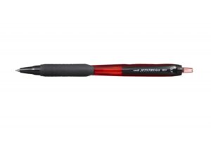 Uni-ball JetStream 101 Boligrafo de Tinta - Punta Bola 0.7mm - Trazo 0.35mm aprox. - Tinta de Secado Instantaneo - Grip de Goma - Color Rojo