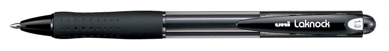Uni-ball Laknock SN-100(10) Boligrafo de Tinta Base Aceite - Punta de Bola 1mm - Tinta Suave y Duradera - Cuerpo de Plastico - Color Negro