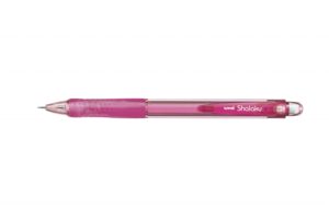 Uni-ball Shalaku M5-100 Portaminas - Ancho de Trazo 0.5mm - 2 Minas HB - Empuñadura de Caucho Antifatiga - Goma de Borrar Integrada - Color Rosa