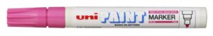 Uni-ball PX-20 Paint Marker - Marcador de Pintura - Punta Acrilica de Bala 2.2-2.8mm - Permanente en Todas las Superficies - Resistente a Luz y Agua - Cuerpo de Aluminio - Color Rosa