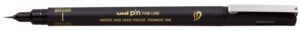 Uni-ball Uni Pin 500 Rotulador Calibrado Brush Extra Fino - Punta Poliacetal - Tinta Pigmentada Resistente al Agua y Luz - Color Negro