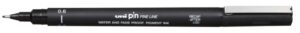 Uni-ball PIN Rotulador Calibrado 06 - Punta Poliacetal 0.6mm - Tinta Resistente al Agua y Luz - Color Negro