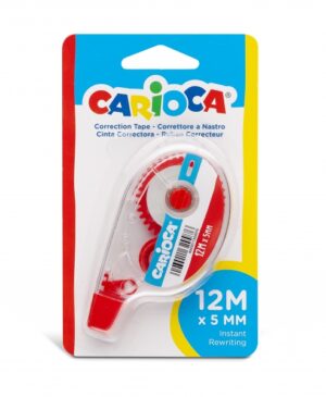 Carioca Cinta Correctora 5mm x 12m - Ideal para Cualquier Tipo de Papel - Color Blanco