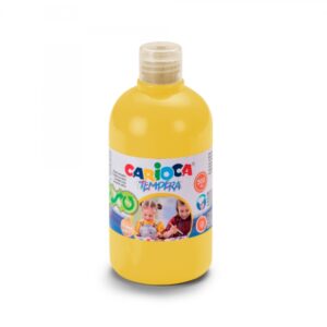 Carioca Botella Tempera 500ml - Colores Superlavables - Faciles de Mezclar - Aplicable en Materiales Porosos - Alta Opacidad - Color Amarillo