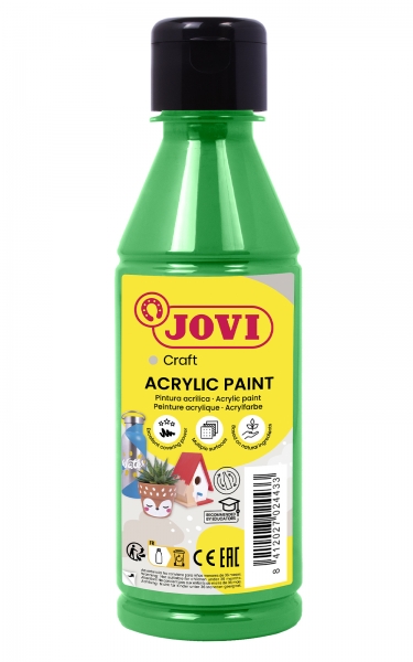 Jovi Jovidecor Acryl Pintura Acrilica - Acabado Satinado - Alto Poder Cubriente - Facil Aplicacion - Resistente al Agua y Jabon - Color Verde