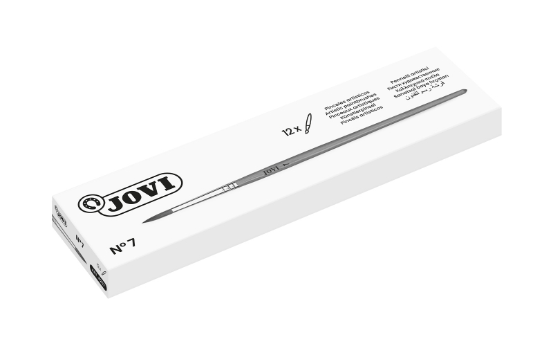 Jovi Pinceles Artisticos Pelo Poney Nº 7 - Pelo Natural - Mango de Madera - Calibre 00 al 12 - Punta Redonda - Pelo Suave - Color Varios